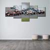 5 шт. гоночный автомобиль гоночный автомобиль искусство гоночный автомобиль нескольких размеров сосна 5 шт. фотографии настенный постер 5 панелей декор комнаты холст HD печать