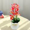 Искусственный цветок магнолии в горшке, 7 головок, домашний офис, гостиная, стол, центральный элемент, свадебные искусственные цветочные растения, бонсай