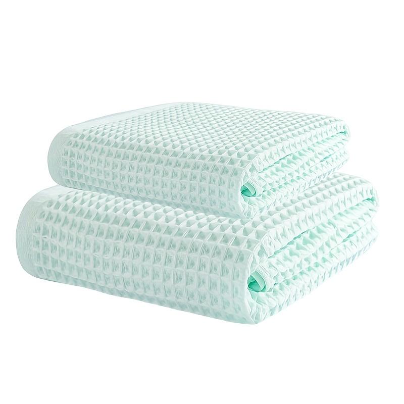 Большой набор полотенец для ванной 70x140 см, современная вафельная ткань, быстросохнущий трикотаж, клетчатый узор, мягкий, впитывающий хлопок, однотонный цвет.