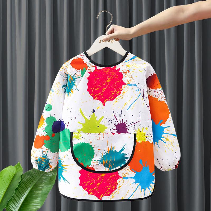 Kids Waterproof Painting Apron Sleeveless & Long Sleeve Smock Toddler Eating Bib Baby Art Craft Overall