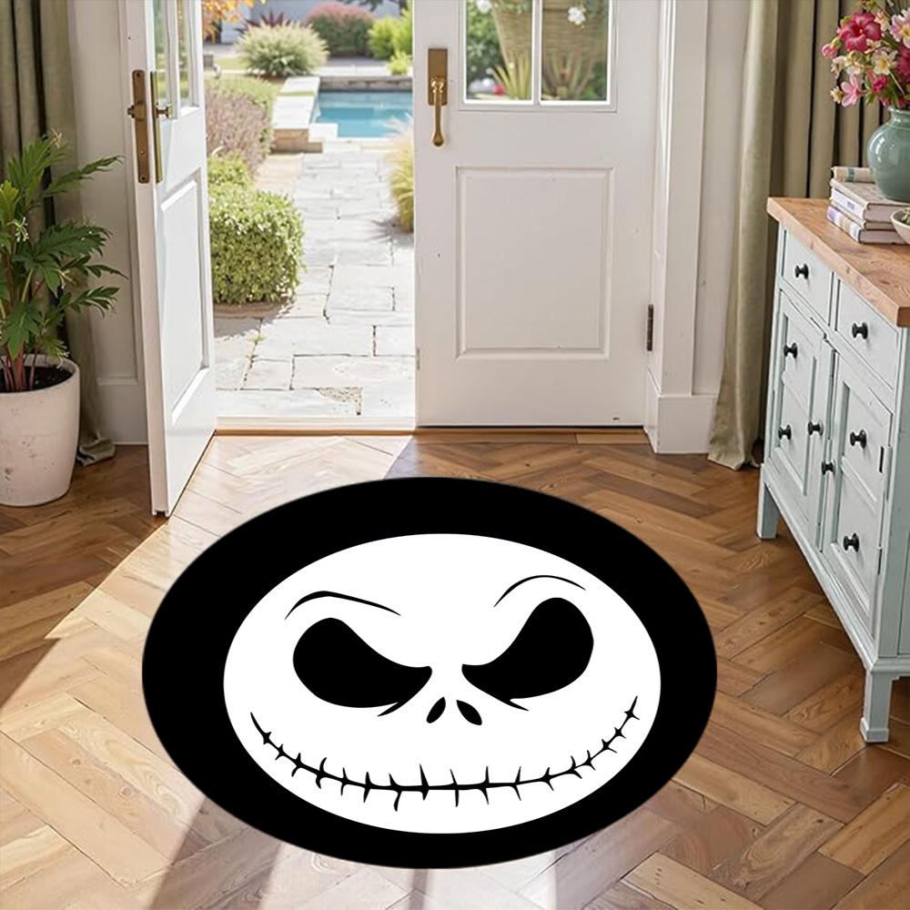 Tim Burton's Round Office Rug Perfect for Kitchen Dormitory Game Room Foyer Antislip Round Carpet Anime Office Decor Perfect Gift for Women Men