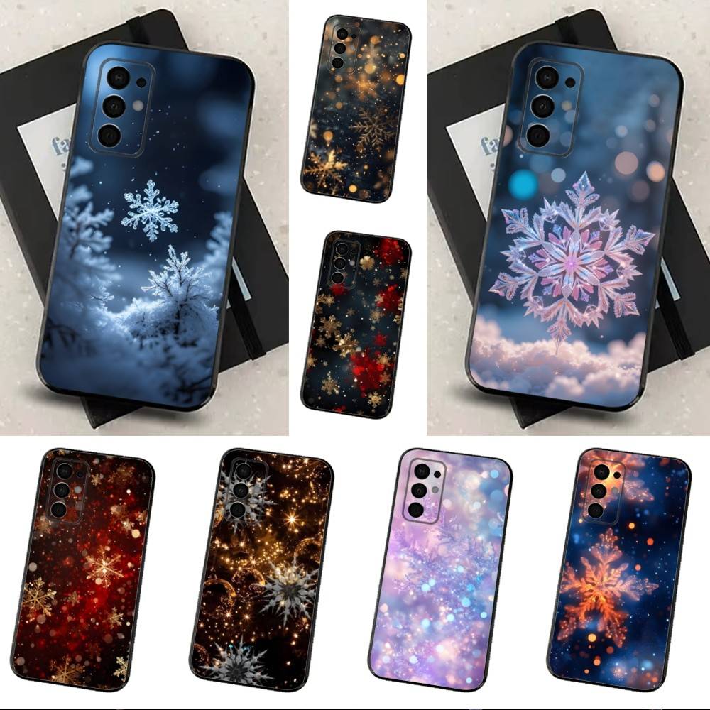 Рождественские Снежинки Арт Чехол Для Samsung Galaxy A91,A80,A73,A72 ,A71,A53A52,A32 ,A31A22,A21s,A20,Черный Чехол