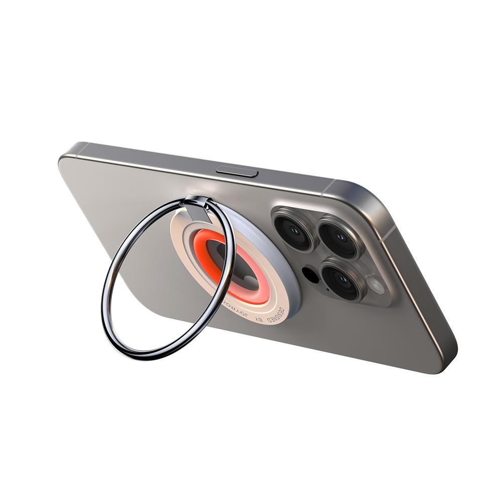 Magnetic phone holder MagSafe ring for finger orange