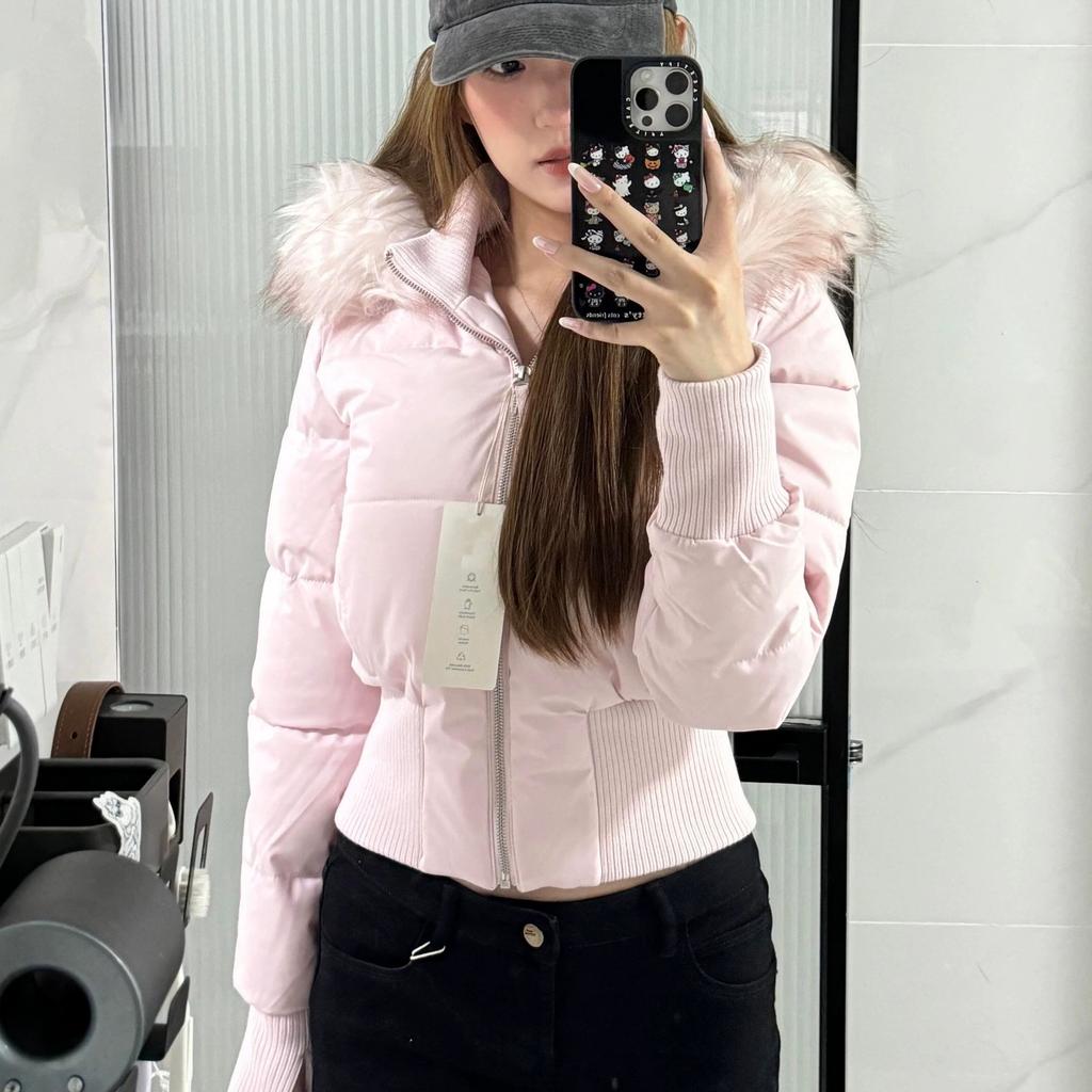 Large fur collar hooded cotton-padded clothes for women's short waist thickened filled cotton-padded jackets can be mixed offline