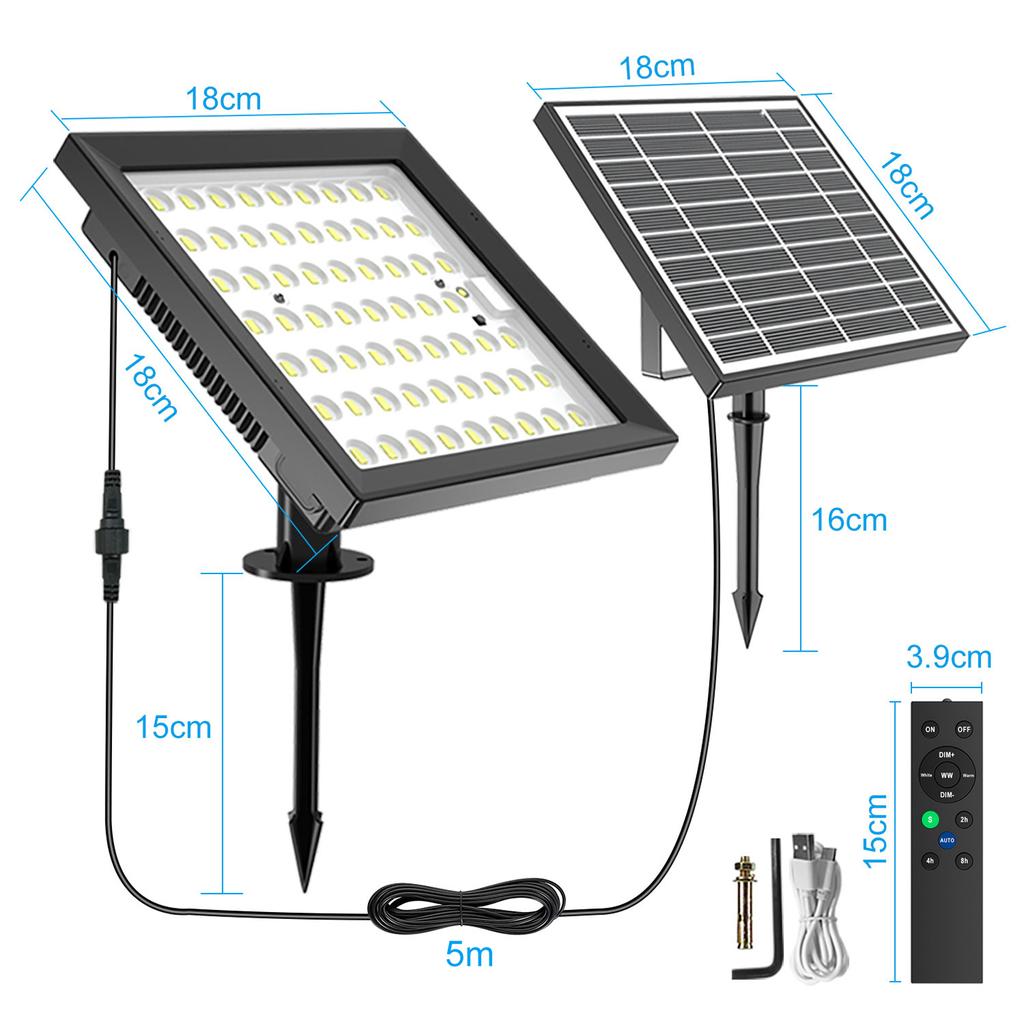 Настенный светильник на солнечной энергии, газонная лампа, внутренние и уличные солнечные настенные светильники, 124 светодиода * 2 с пультом дистанционного управления