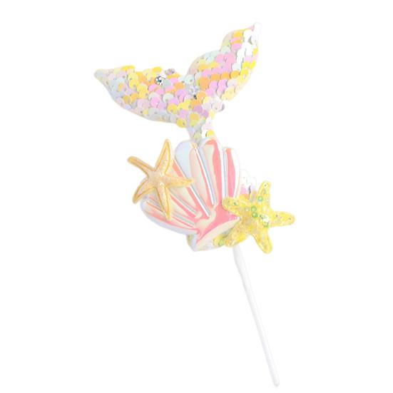 Топпер для кекса Изысканный красивый легкий топпер для торта Хвост русалки Топпер для кекса День рождения Десертная вставка Топпер для кекса