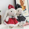 Lop Bow Ear Flower Dress Cartoon Ornament Plush Toy Car Keychain Backpack Girl