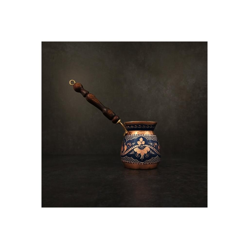 Толстый медный кофейник ручной работы с вышивкой на 6-7 человек