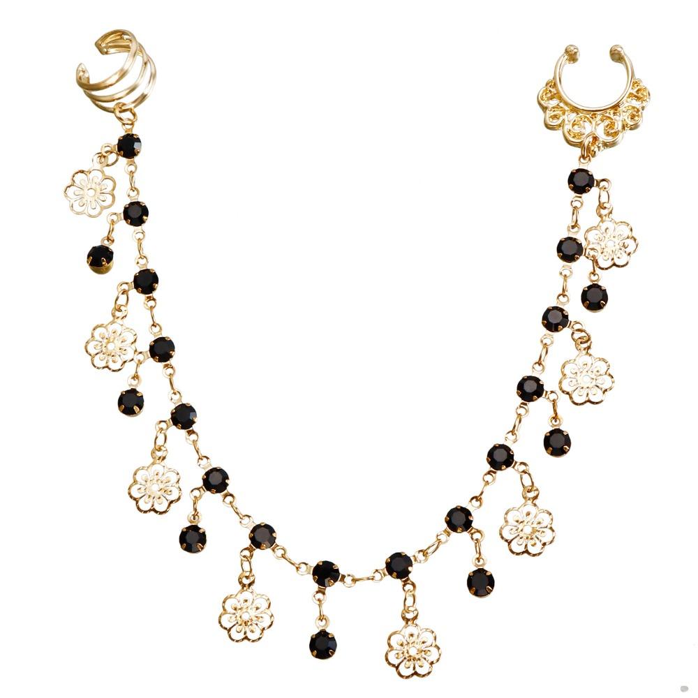 Punk Earring with Nose Ring Body Jewelry Metal Nose Clip Long Chain Tassel Nose Clip  Gift