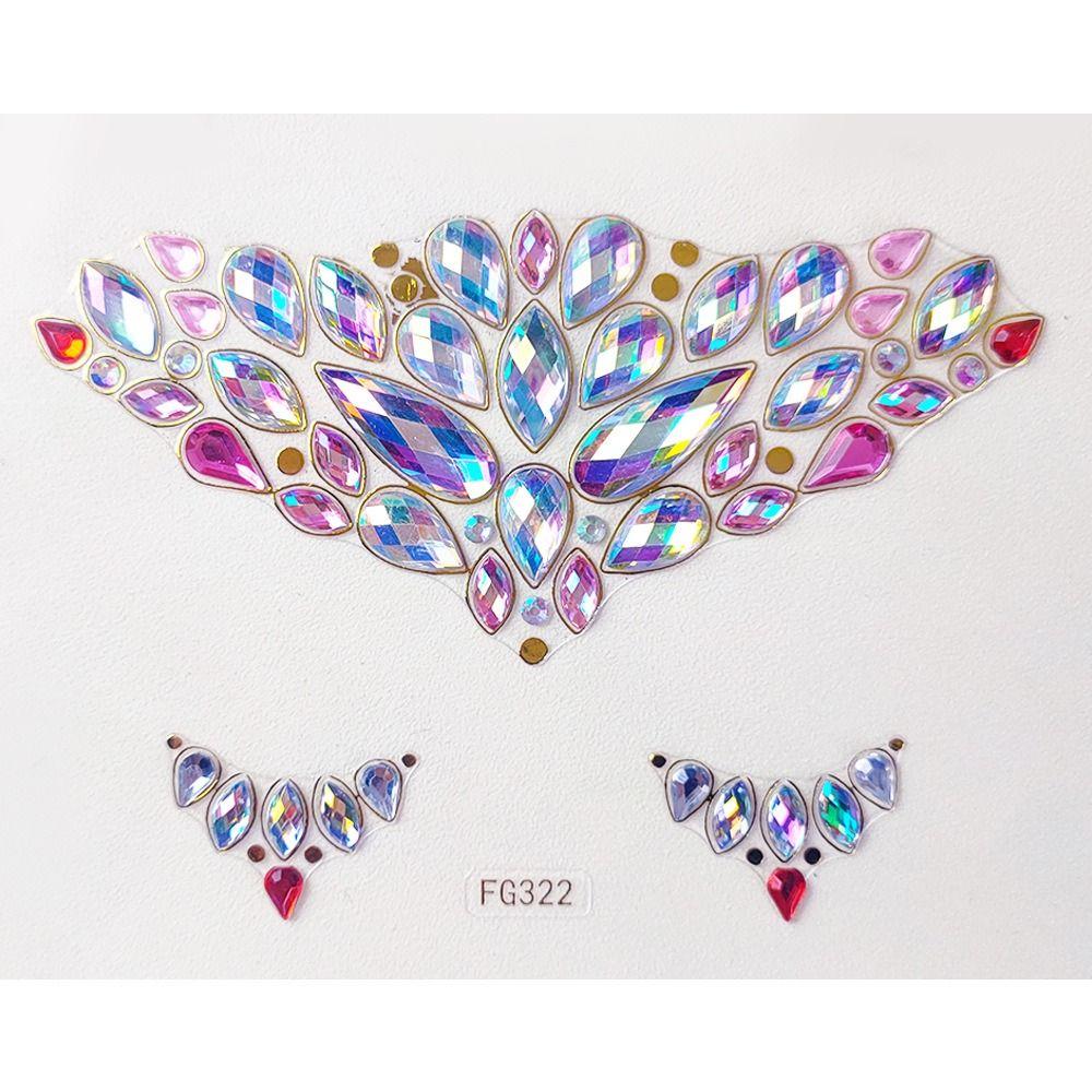 Наклейки для бровей Лицо Тело Цветные Стразы Временная Татуировка Шармы для Нейл-Арта Наклейки Тату для Лица