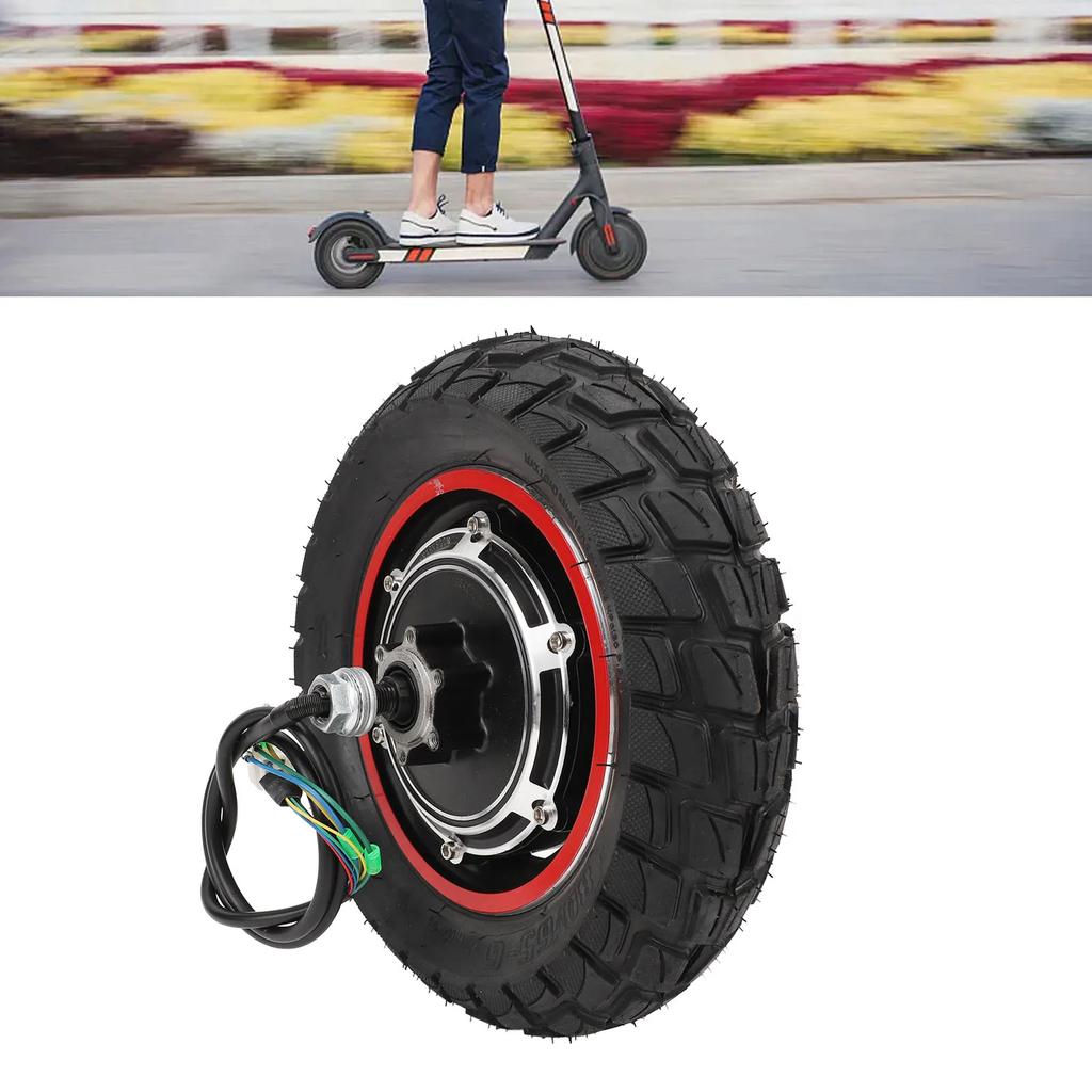 Электрический мотор-колесо Высокоскоростной Грузоподъемность 187,4 фунта 250–1000 об/мин 10-дюймовый мотор-колесо 48 В 800 Вт Противоскользящий для электросамоката