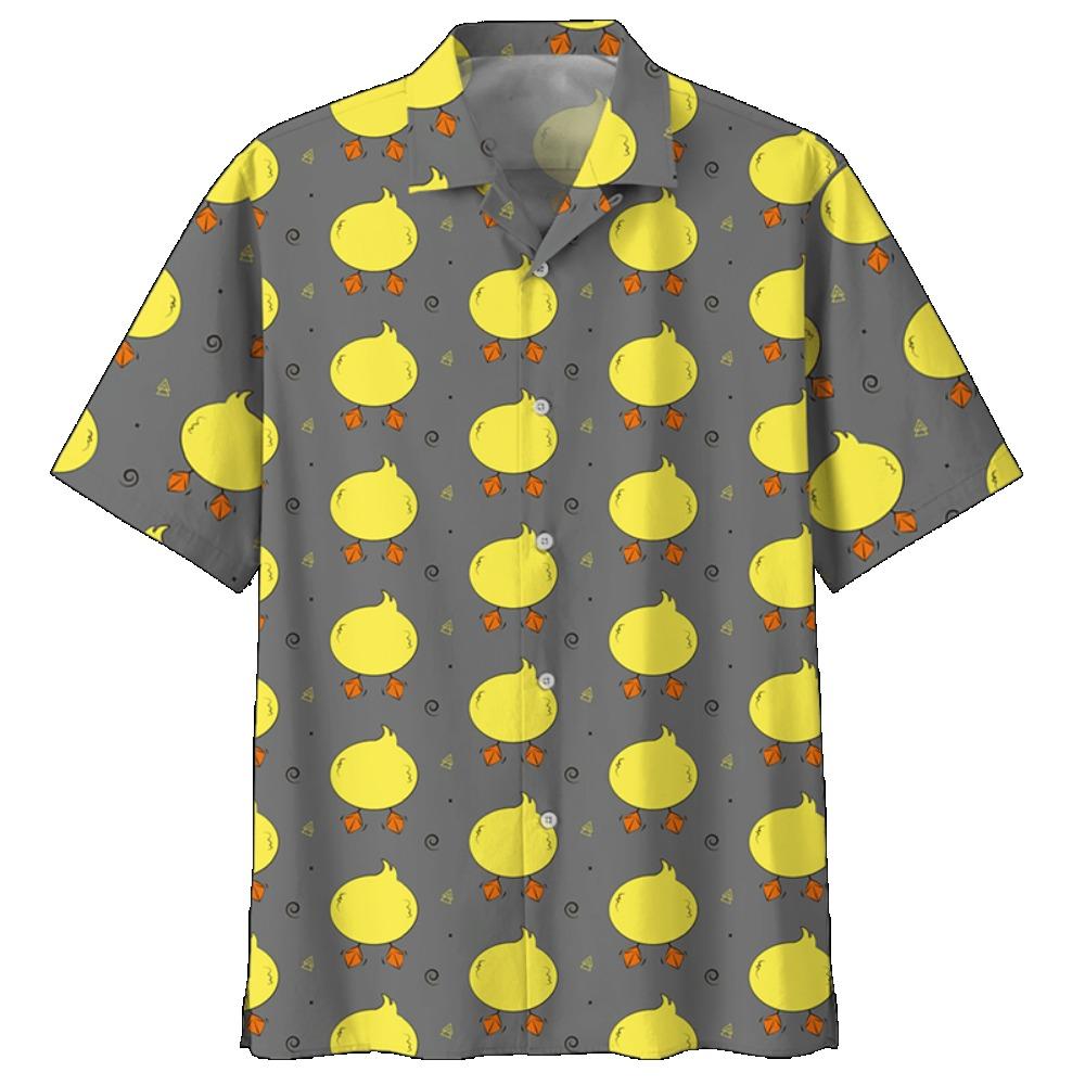 Cartoon Duck Pattern Hawaiian Shirt For Men Summer 3d Printed Animal Shirts Women Street Short Sleeves Lapel Loose Button Blouse