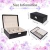 Pu Large Creative Jewelry Box For Women Girls, Double-Layer Lockable