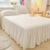 1 шт., кружевная однотонная юбка с рюшами, покрывало для кровати, юбка для спальни, нескользящий чехол для матраса, простыня/покрывало