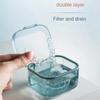1pcs Braces Box Partial Denture Case Leak Proof with Strainer Basket , Denture Cup Retainer Cleaning Bath Case Travel
