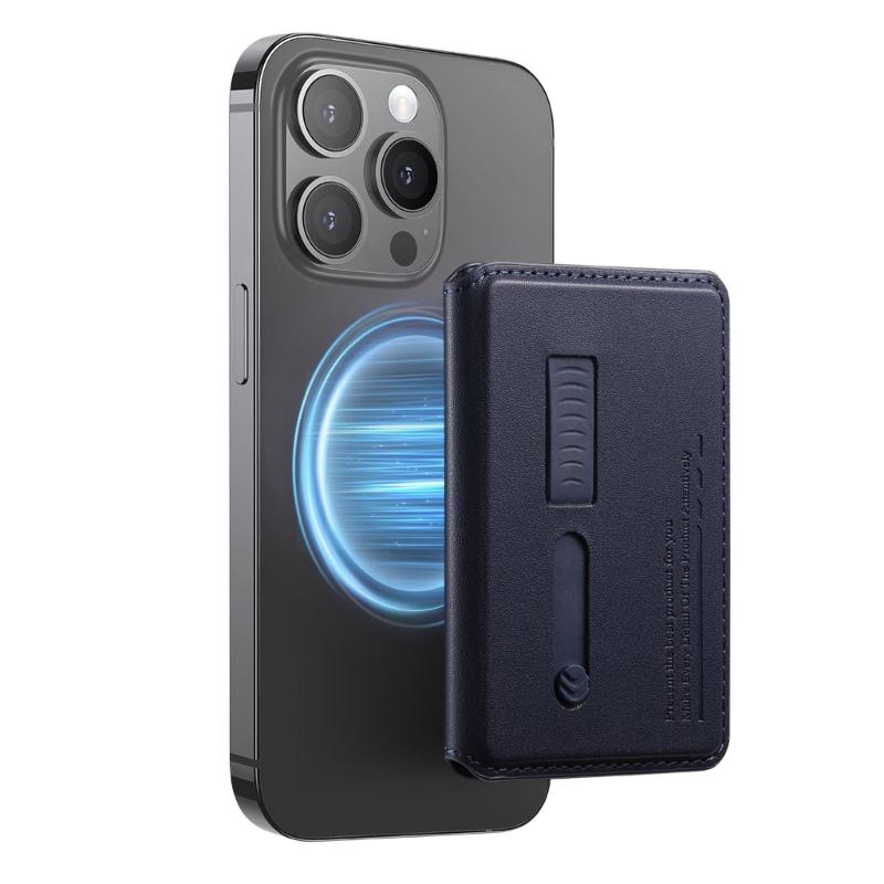 Регулируемый угол обзора Подставка для телефона Хранение карт Складная конструкция Магнитная задняя панель Конструкция из ПУ-кожи