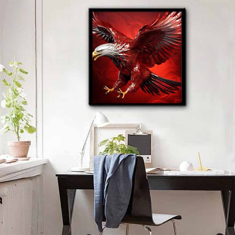 New Arrival 5D DIY Full Circle Diamond Painting "Red Flying Eagle" Embroidery Cross Stitch Home Decor Gift