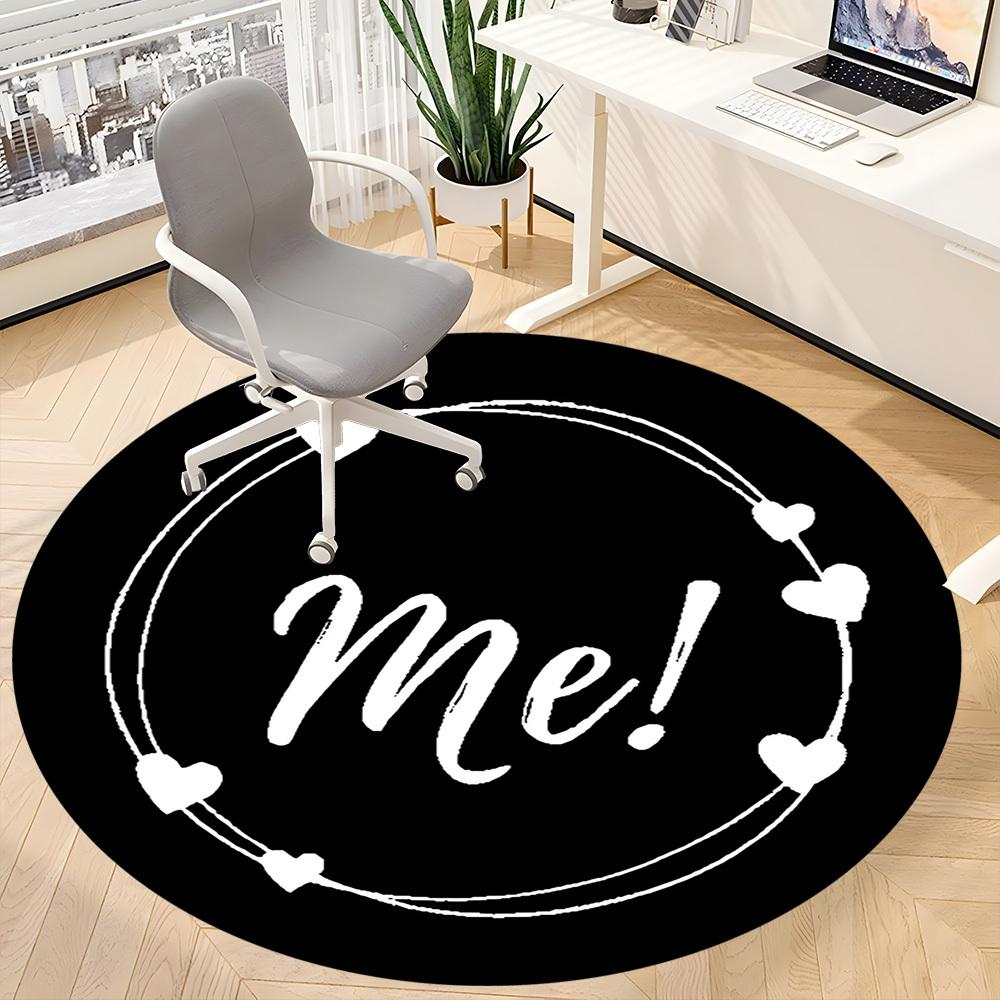 1PC Me Heart Office Round Area Rug,  Mat Suitable ForOffice, Under Office Chairs Bedroom Living Room Home Decor, Room Deco