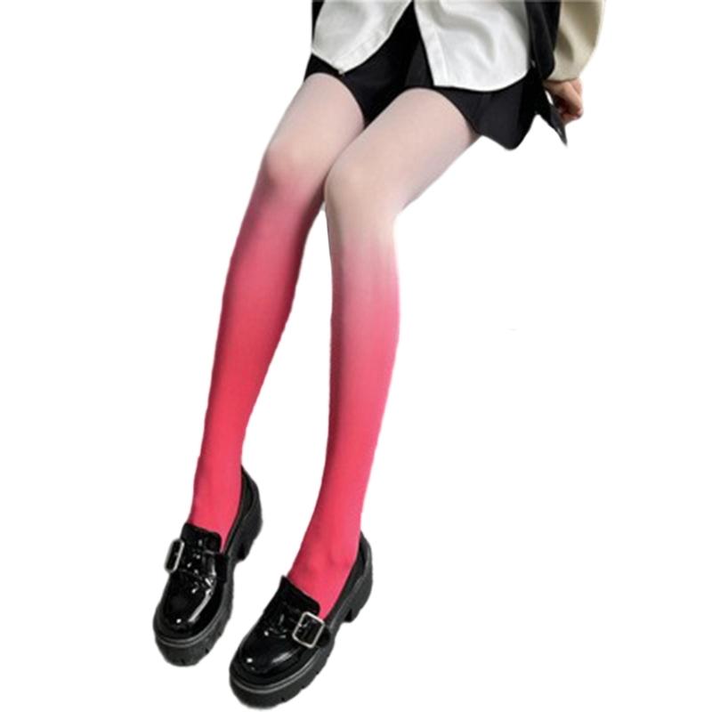 Women's Sheer Tights Control Top Pantyhose Rainbow Gradients Tights,High Waist Pantyhose Thigh High Stockings Hosiery