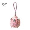 Kawaii Plushie Pendant Plush Animal Keychain, Soft Stuffed with Braided Cord, Round Cute Decorative Hanging Charm Bunny Sheep for Backpack, Mini Doll