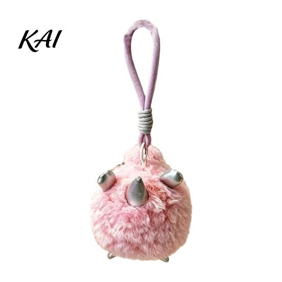 Kawaii Plushie Pendant Plush Animal Keychain, Soft Stuffed with Braided Cord, Round Cute Decorative Hanging Charm Bunny Sheep for Backpack, Mini Doll