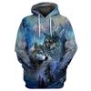 Black and White Wolf Print 3D Men's Hoodies Fashion Animal Pattern Women's Sweatshirts Leisure Essentials Pullover Jackets Coat