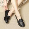 Женские черные нескользящие рабочие туфли KFC из натуральной кожи — удобные повседневные туфли на плоской подошве для мам