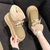 Thick-soled Lace-up Casual Snow Boots Women's 2024 Winter New Korean Version Muffin Thickened Warm Short Tube Bread Cotton Shoes