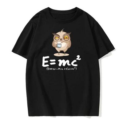 Мужская футболка E MC2 Energy Milk Coffee Pattern Рубашки в уличном стиле с коротким рукавом Футболки европейского размера Мужская верхняя одежда