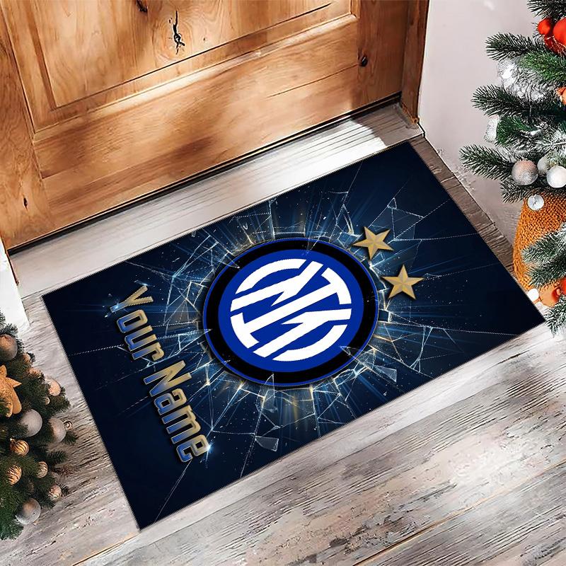Inter Milan Printed Crystal Velvet Rug Non‑Slip Crystal Velvet Carpet For Sofa Bedroom Indoor Home Decoration