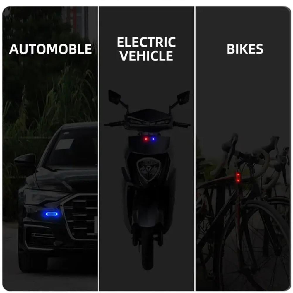 1-10 шт. Мотоциклы Автомобиль Велосипед Мини Светодиодный Беспроводной Предупреждающий Противоугонный Сигнальный Огонь Предотвращение Столкновения Сзади Солнечная Энергия Стробоскоп