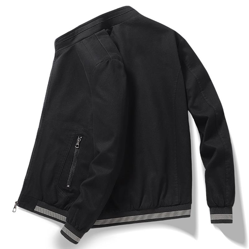 Новая куртка весна-осень повседневная мужская куртка на молнии с воротником-стойкой верхняя часть хлопковая стираная куртка