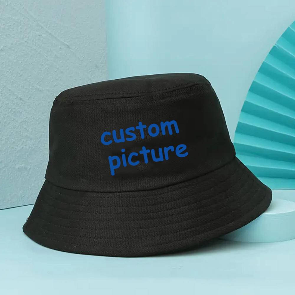 Индивидуальный узор с логотипом и текстом. Шляпа рыбака. Печатный материал. Удобная, прочная, модная, креативная, трендовая. Панамы.