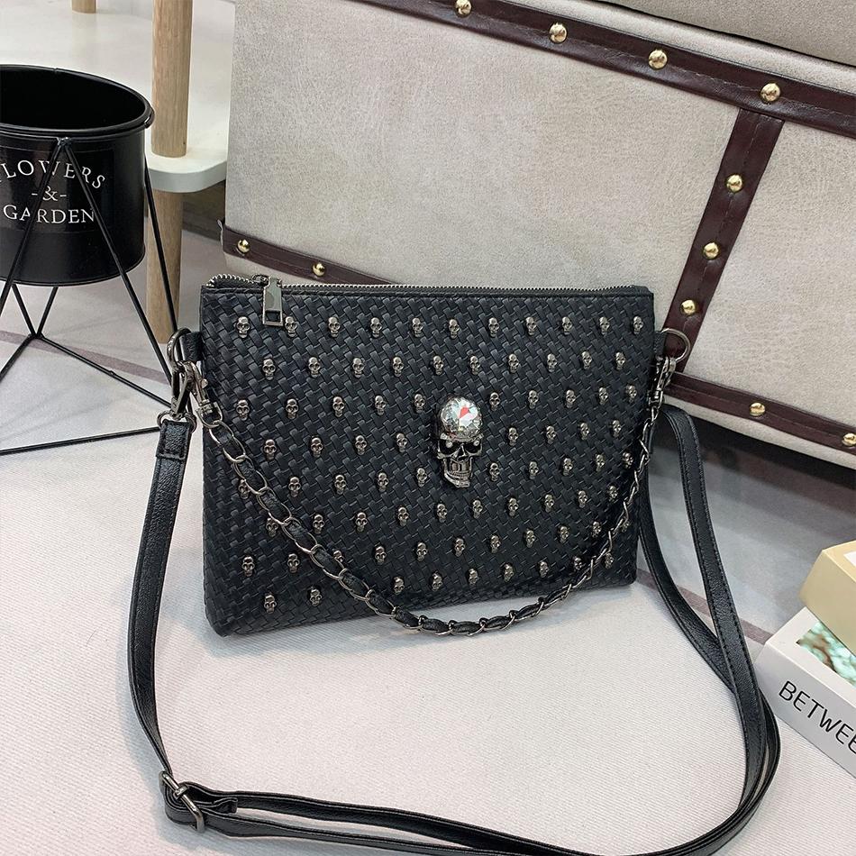 Skull Purse Studded Punk Coffin Goth Rivet Purses and Handbags Crossbody Satchel Shoulder Bag Clutch Purse Wallet Messager Bag