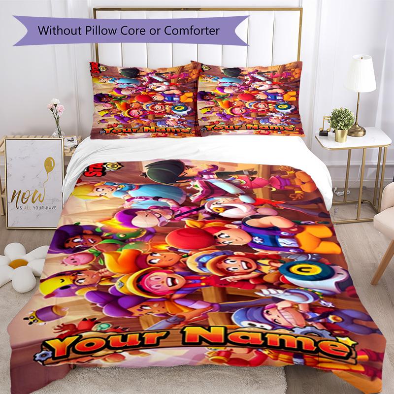Supercell Customize Your Name Bed Sheet Set Perfect for Study room Soft Bedding Home Decor Wedding Party GiftLuxury Gift for Birthday,
