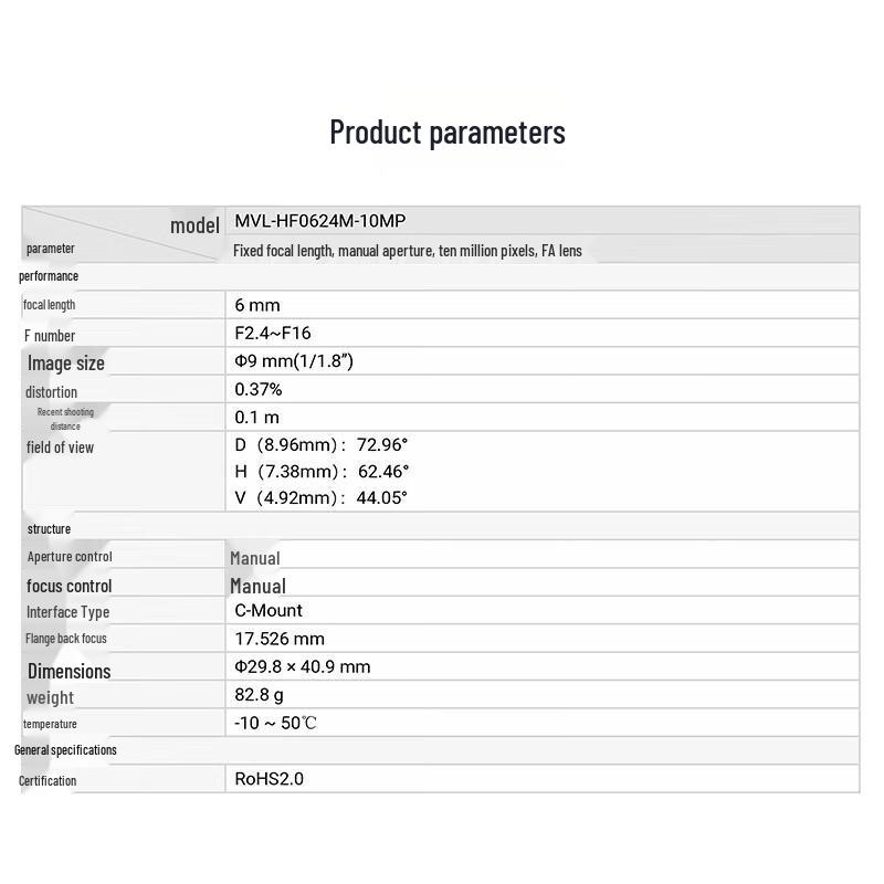 Промышленный инспекционный объектив Hikvision, штекер CN (адаптер в комплекте)