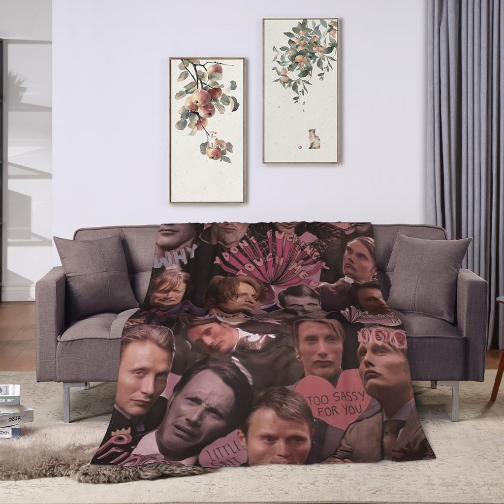 Супер Теплое Одеяло с Мадсом Миккельсеном Плюшевое Постельное Белье для Кемпинга Пледы Уличный Тренд Домашний Декор Фланелевое Покрывало Чехол на Диван-Кровать