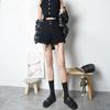 Wowen Classic and Minimalist Fashion Versatile Black Female Summer Broken Holes Wide-legged Pants A Word Loose Ragged Edge Shorts Female Denim Shorts