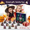 Хэллоуин Обратный Отсчет Адвент 2D Акриловый Календарь Обратного Отсчета Игрушечные Фигурки Праздничный Планировщик Декор 24 Дня Для Девочки Мальчика Малыша Детей