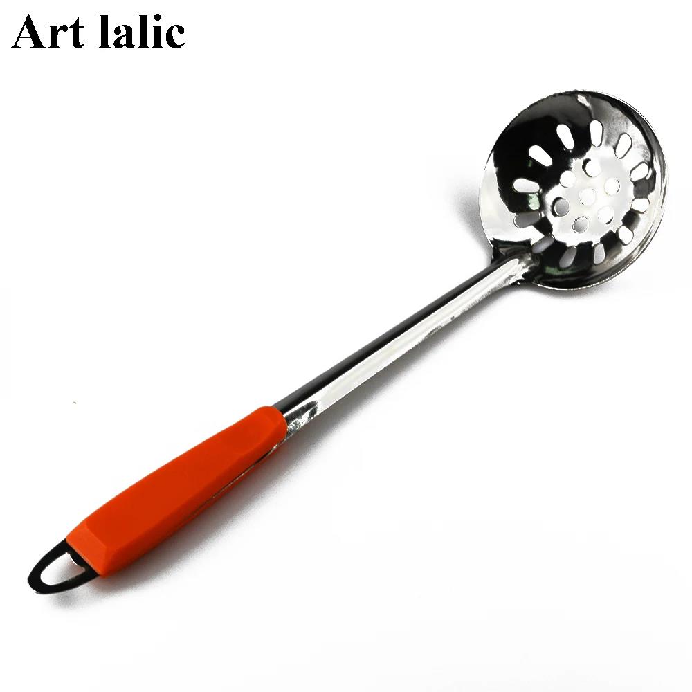 Stainless Steel Long Handle Ladle Colander Soup Spoon for Hot Pot Korean Noodles Ramen Kitchen Cooking Utensil Tableware6