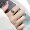 Sweet Flash Diamond Kitten Ring Opening Adjustable Creative Design Super Good-Looking Blue Cat Index Finger Tail Ring Female