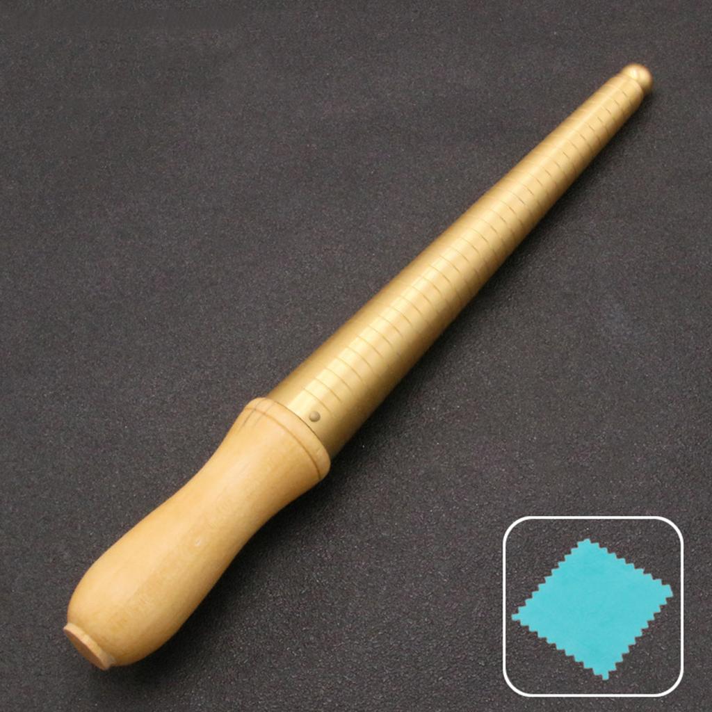 Инструмент для изменения размера и ремонта колец Алюминиевый сплав Металлическое кольцо Круглитель с деревянной ручкой Для ремонта ювелирных изделий 23см