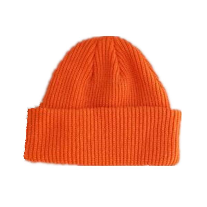 Унисекс, осенне-зимняя ребристая вязаная шапка, мягкая короткая шапка с манжетами для мужчин и женщин, темно-синяя шапка-бини