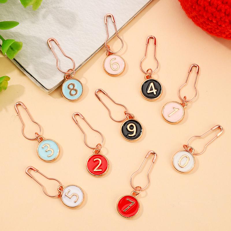 10-Pack Enamel Numbered Embroidery Markers Sewing Supplies Organizer Crochet and Knitting Tags Sewing & Crafting Processes