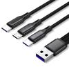 3-в-1 Многофункциональный зарядный кабель USB на двойной Type-C Micro USB Разъем Кабель быстрой зарядки для мобильных телефонов, планшетов и других устройств