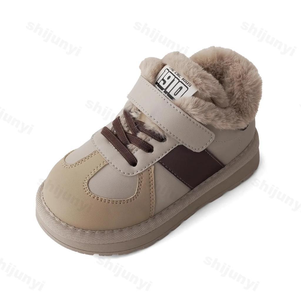 Модные зимние сапоги для детей 2024 Новый тренд Модные хлопковые ботинки для девочек-подростков Толстые теплые из искусственного меха Модные плюшевые ботинки