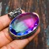 Bi-Color Tourmaline, Gemstone Handmade Solid 925 Sterling Silver Jewelry Pendant