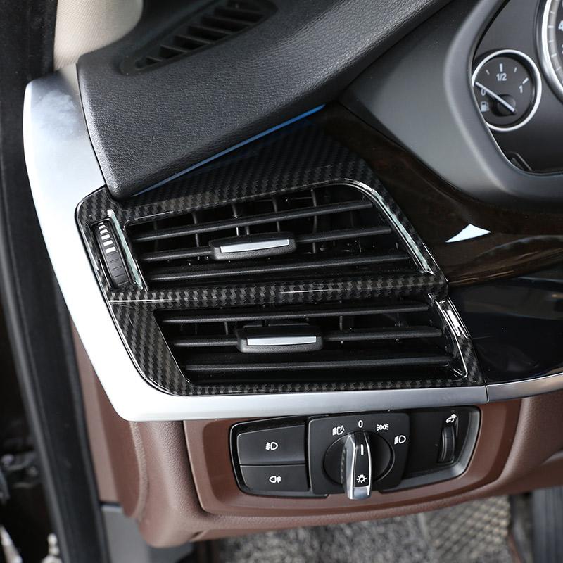 Для BMW X5 f15 X6 F16 2014-2018 ABS хром/углеродное волокно текстура автомобиля Кондиционер Выходное вентиляционное отверстие рамка Наклейка на отделку автомобиля
