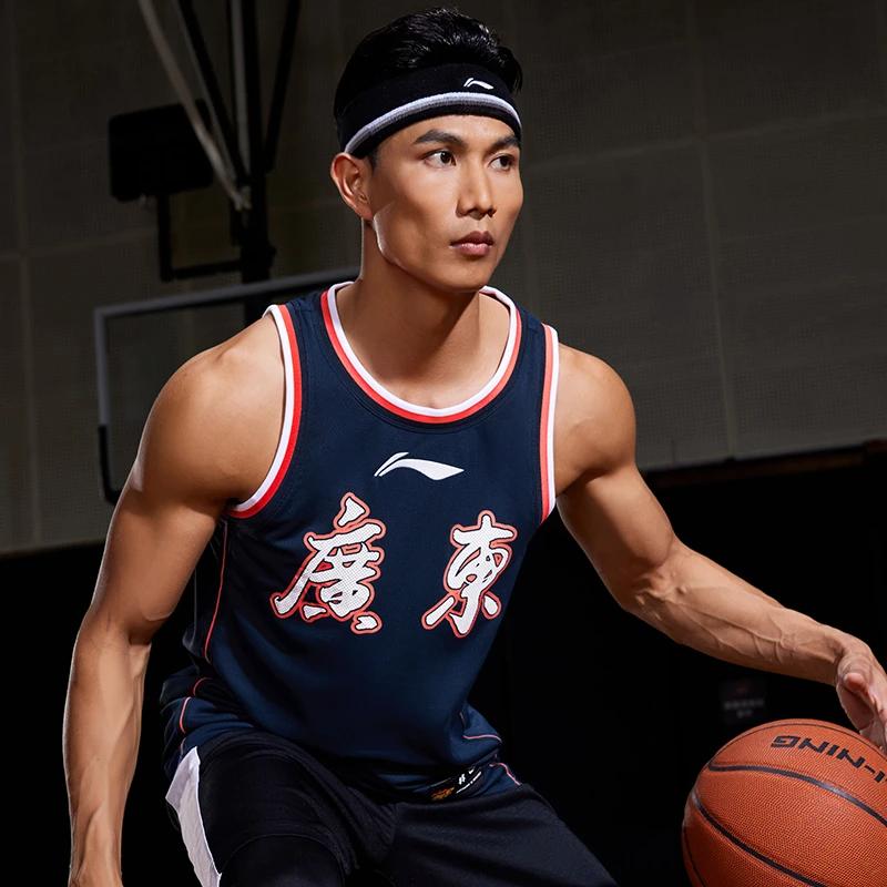 Li Ning Профессиональная баскетбольная серия CBA Командная соревновательная спортивная майка без рукавов Модная удобная трендовая баскетбольная майка AAYR499-1
