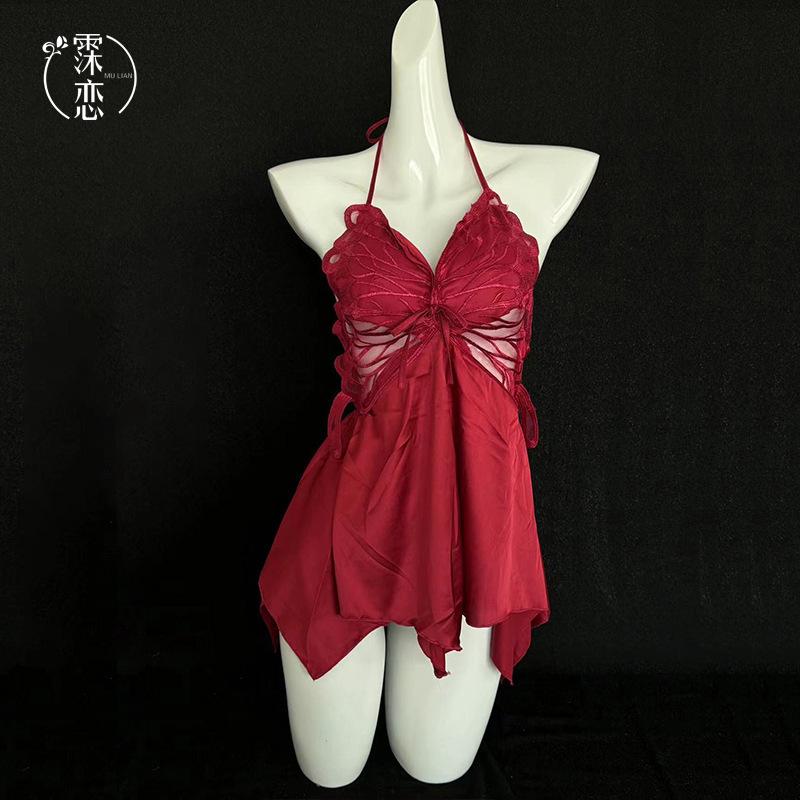 Sexy underwear perspective sexy mesh, hot teasing, free of suspenders